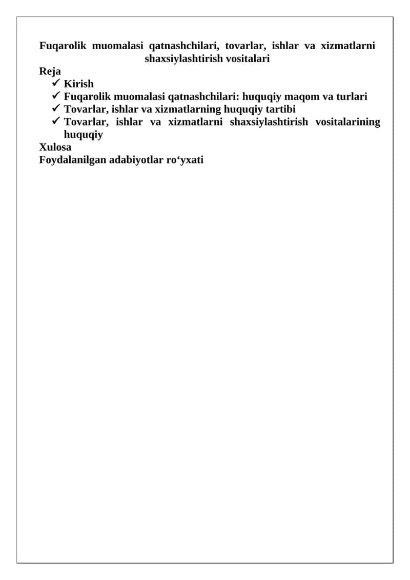 Fuqarolik muomalasi qatnashchilari 1