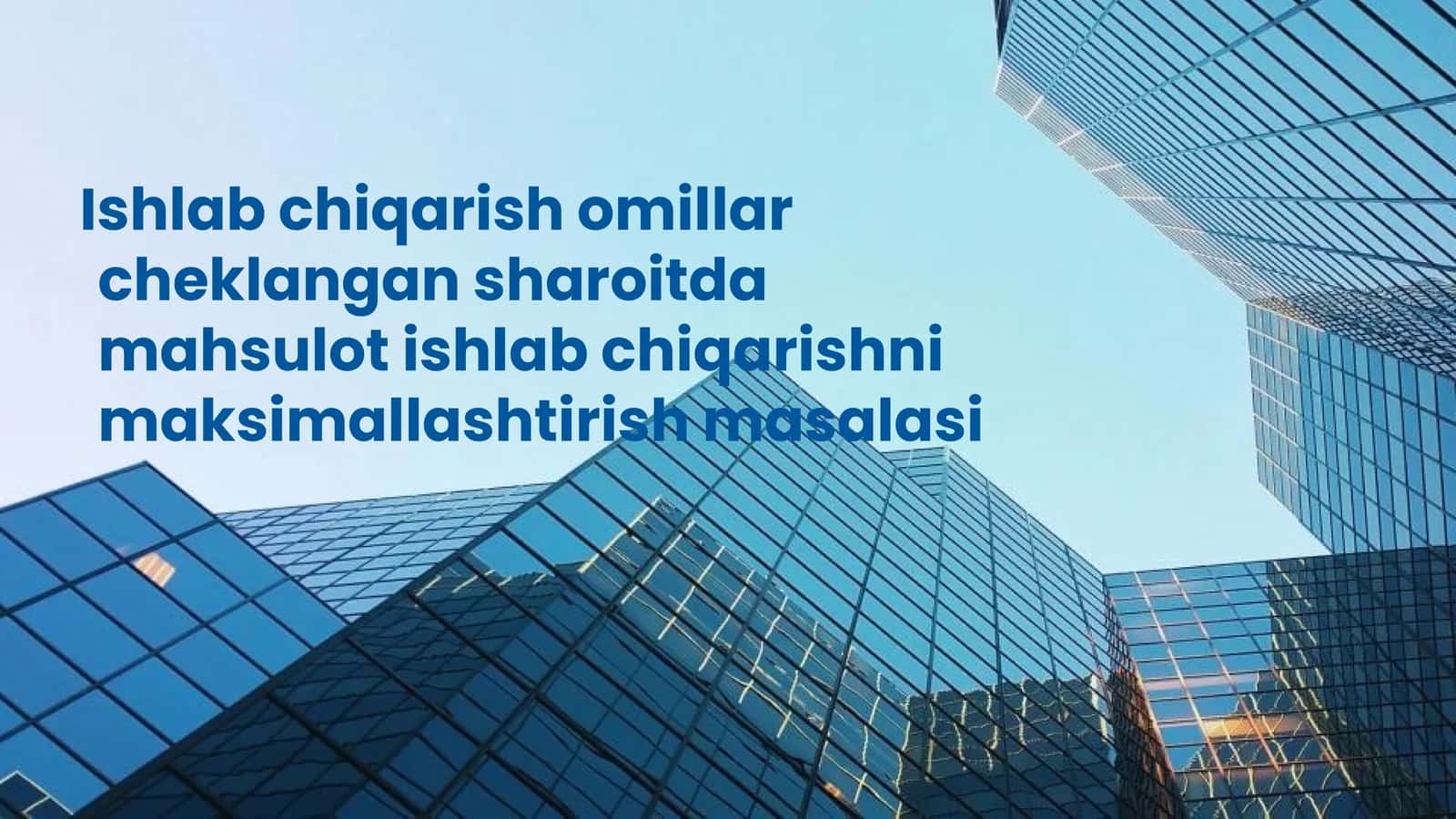 Ishlab chiqarish omillar 1