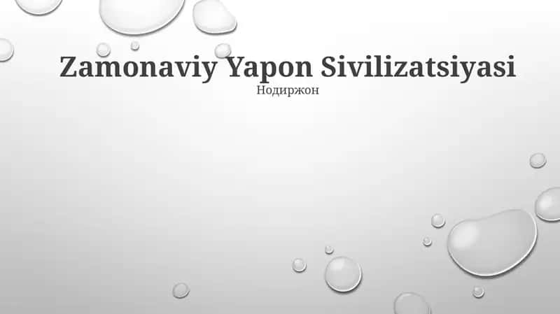 Zamonaviy Yapon Sivilizatsiyasi 1