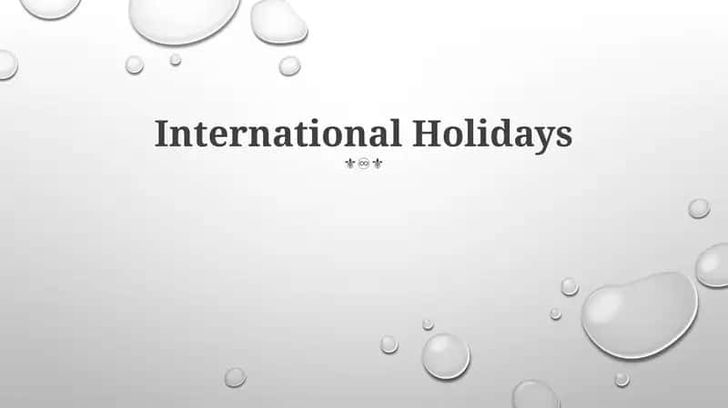 International Holidays 1