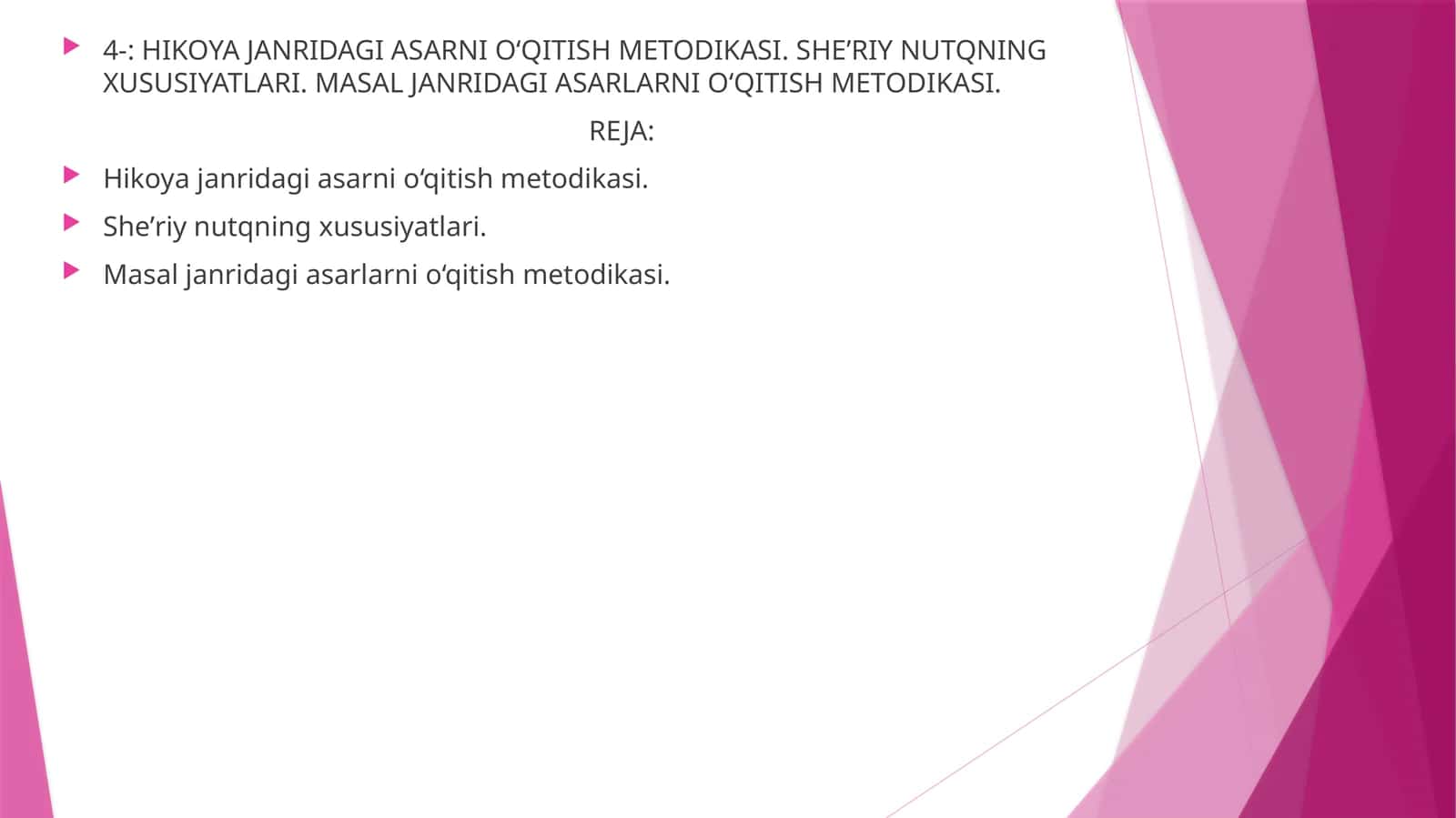 HIKOYA JANRIDAGI ASARNI O‘QITISH MЕTODIKASI 1