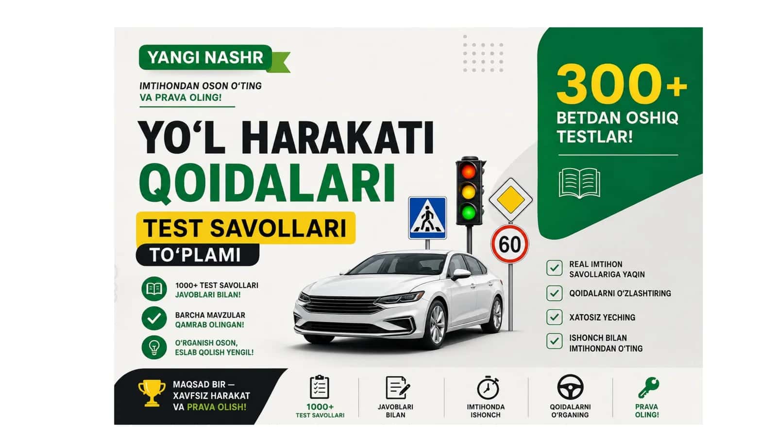 AVTOTEST PRAVA SAVOLLARI JAVOBLARI BILAN 1