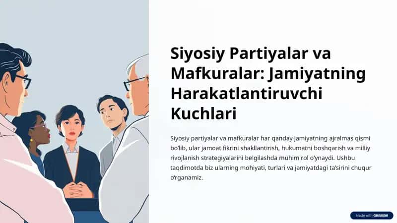 Siyosiy Partiyalar va Mafkuralar: Jamiyatning Harakatlantiruvchi Kuchlari 1