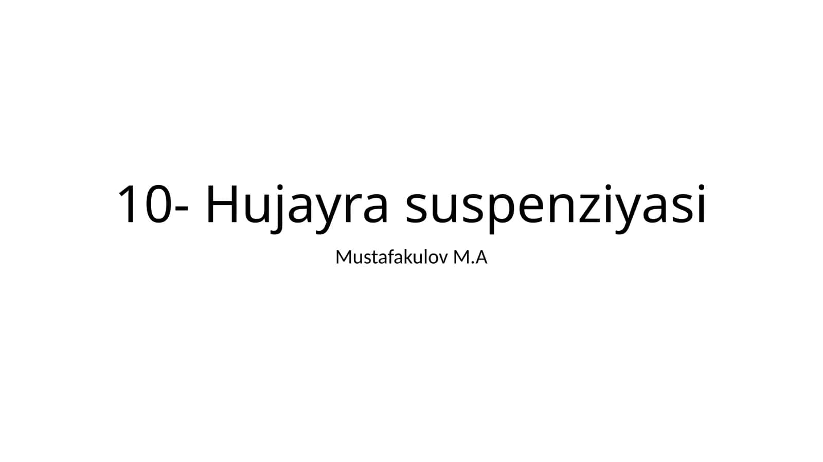 Hujayra suspenziyasi 1