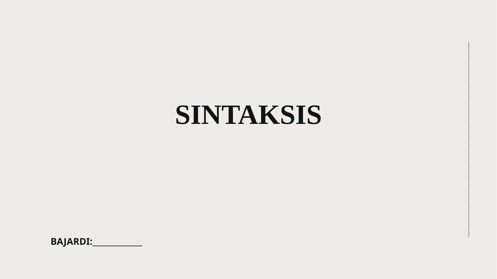 Sintaksis 1