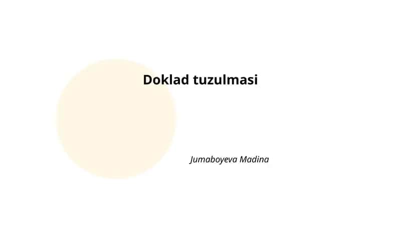Doklad tuzulmasi 1