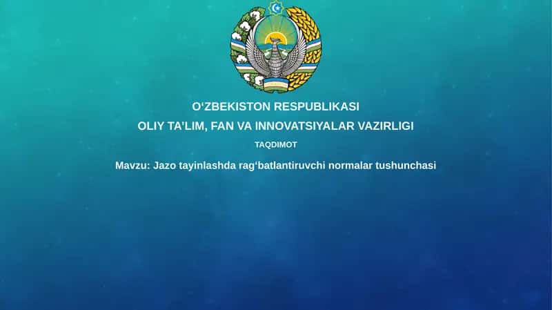 Jazoni belgilashda rag'batlantiruvchi normalar tushunchasi 1