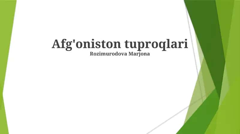 Afg'oniston tuproqlari 1