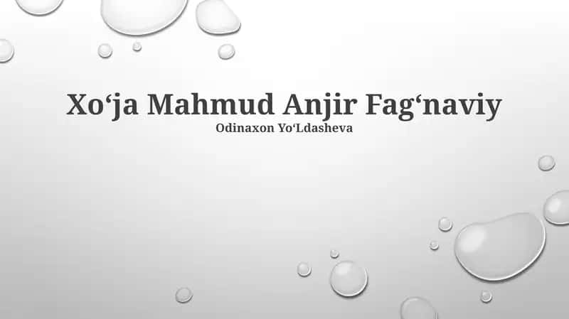 Xoʻja Mahmud Anjir Fagʻnaviy 1