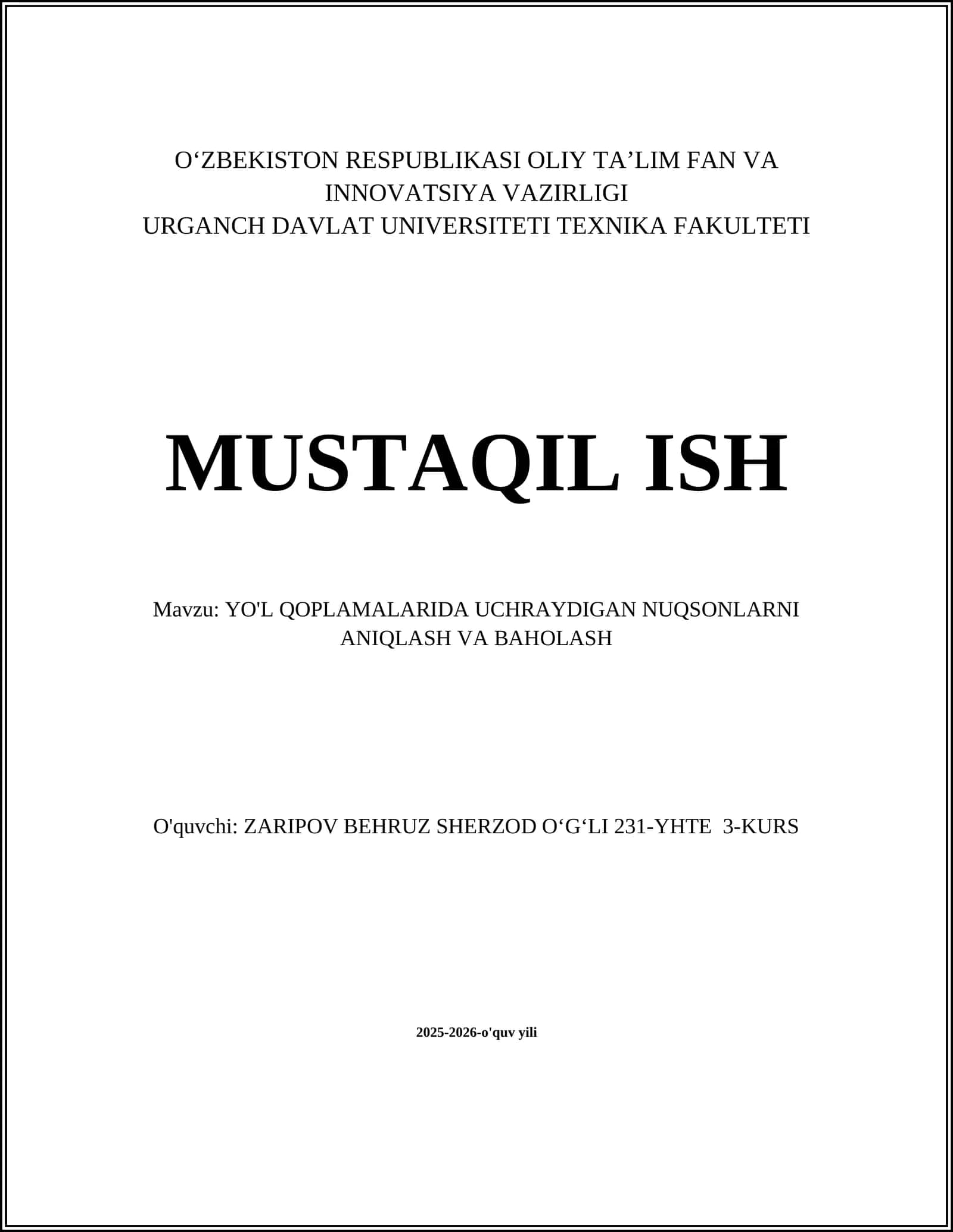 Yoriqlarni aniqlash va tasniflash 1
