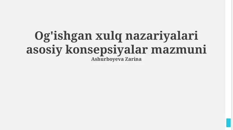 Deviant xulq-atvor nazariyalari 1