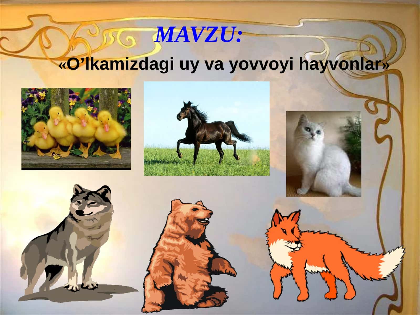 O’lkamizdagi uy va yovvoyi hayvonlar 1