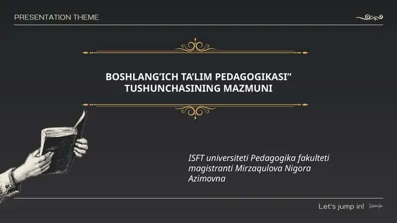 Boshlang’ich Ta’lim Pedagogikasi 1