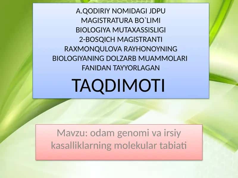 Odam genetikasi 1