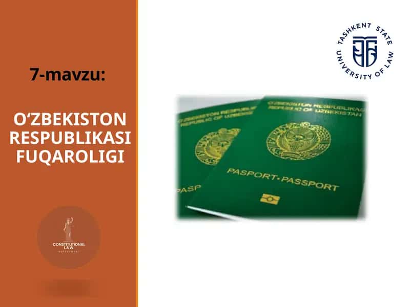 O‘ZBEKISTON RESPUBLIKASI FUQAROLIGI 1