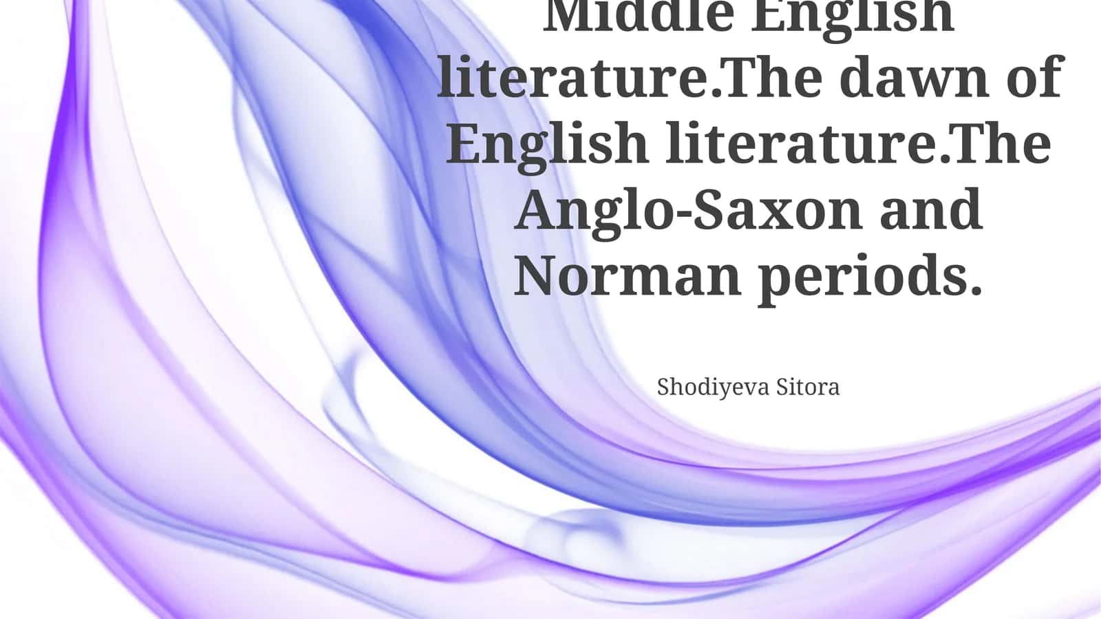Middle English literature 1