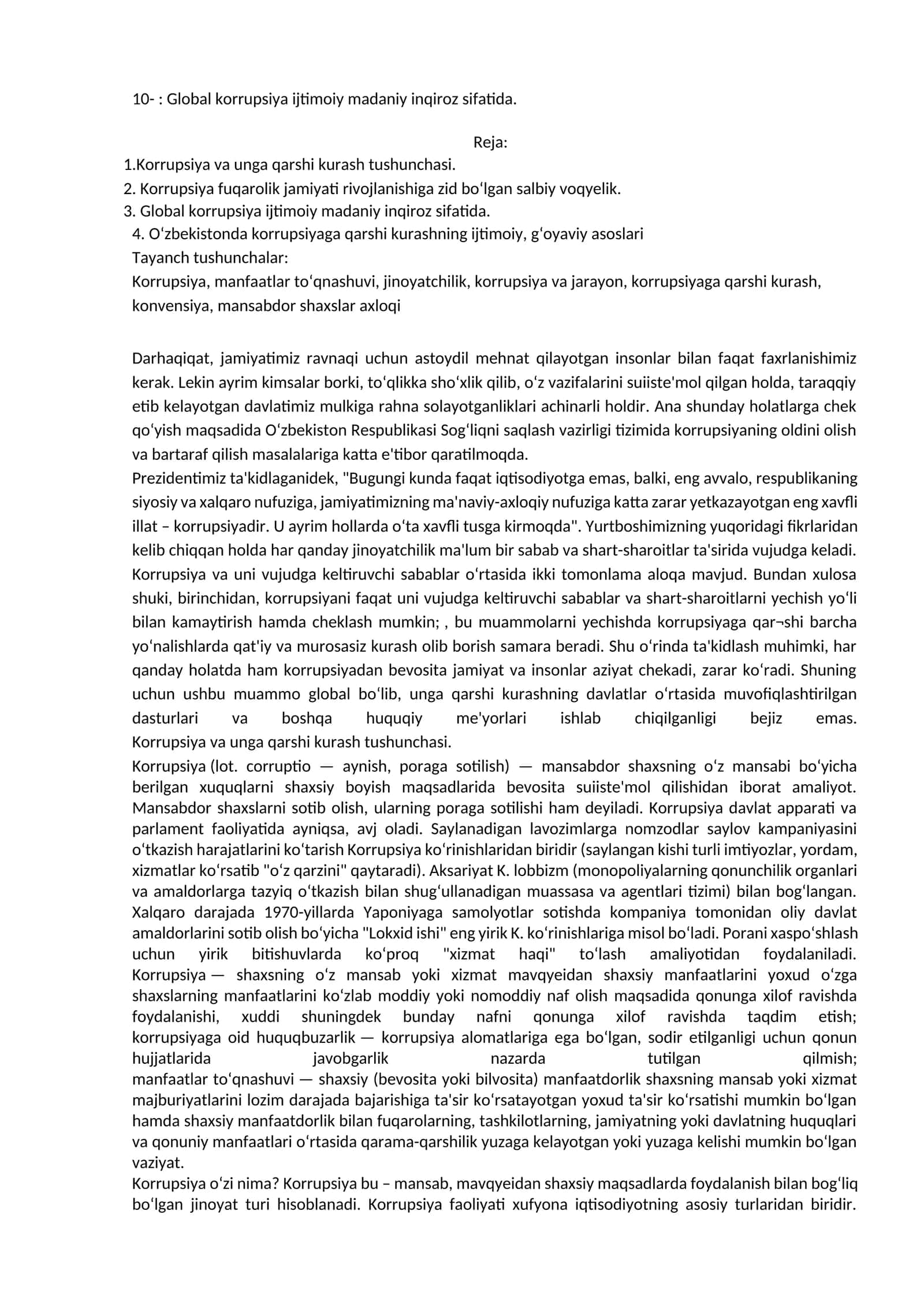 Global korrupsiya ijtimoiy madaniy inqiroz sifatida 1
