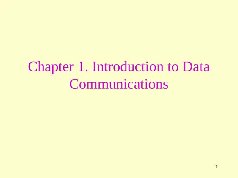 Introduction to Data Communications 1
