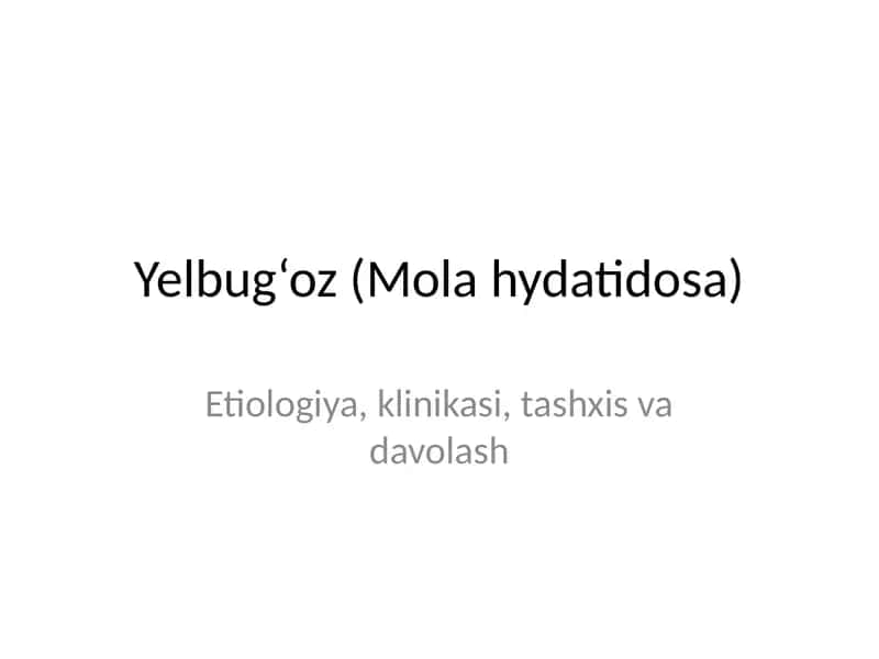 Yelbug‘oz (Mola hydatidosa) 1