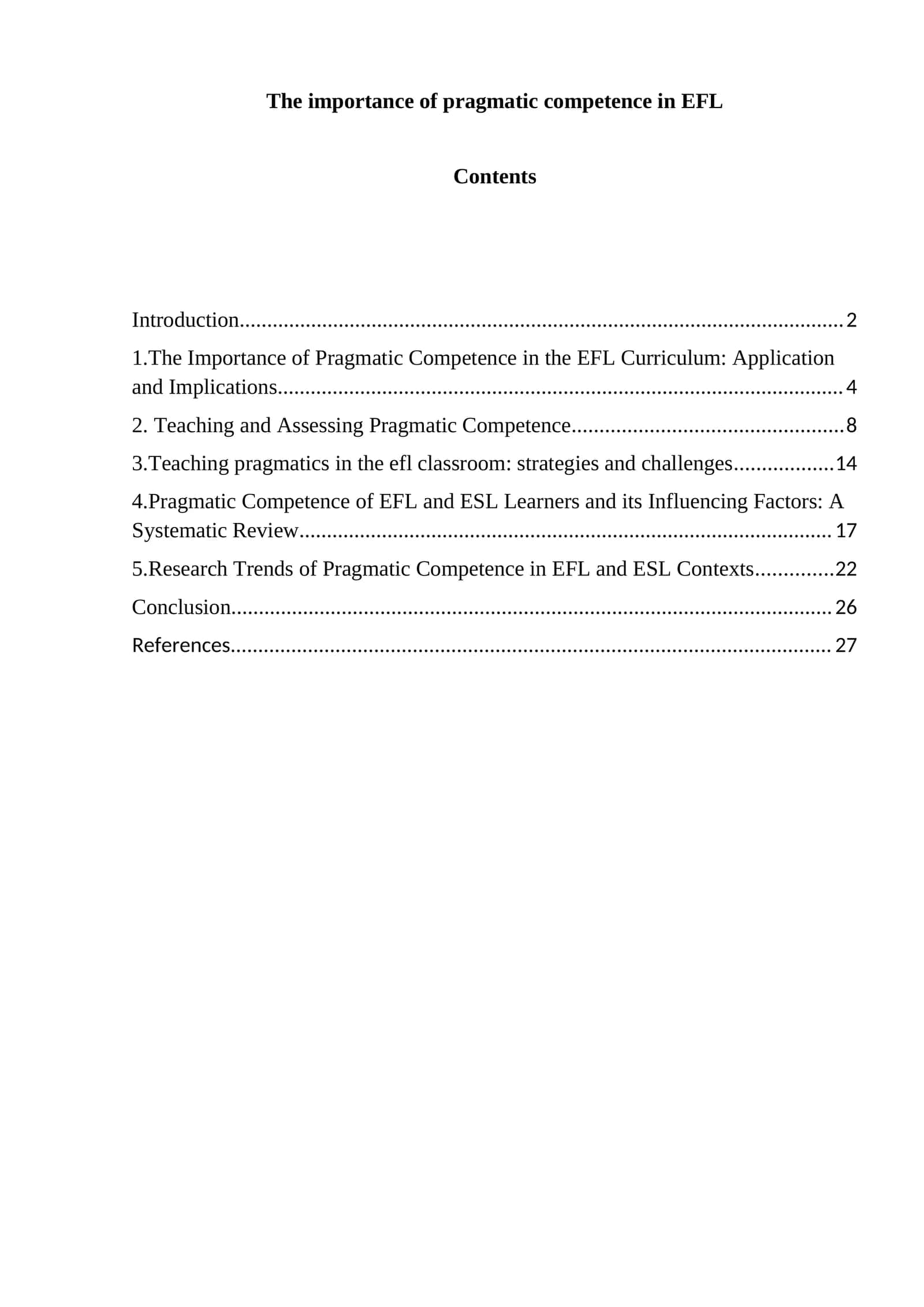 The importance of pragmatic competence in EFL 1