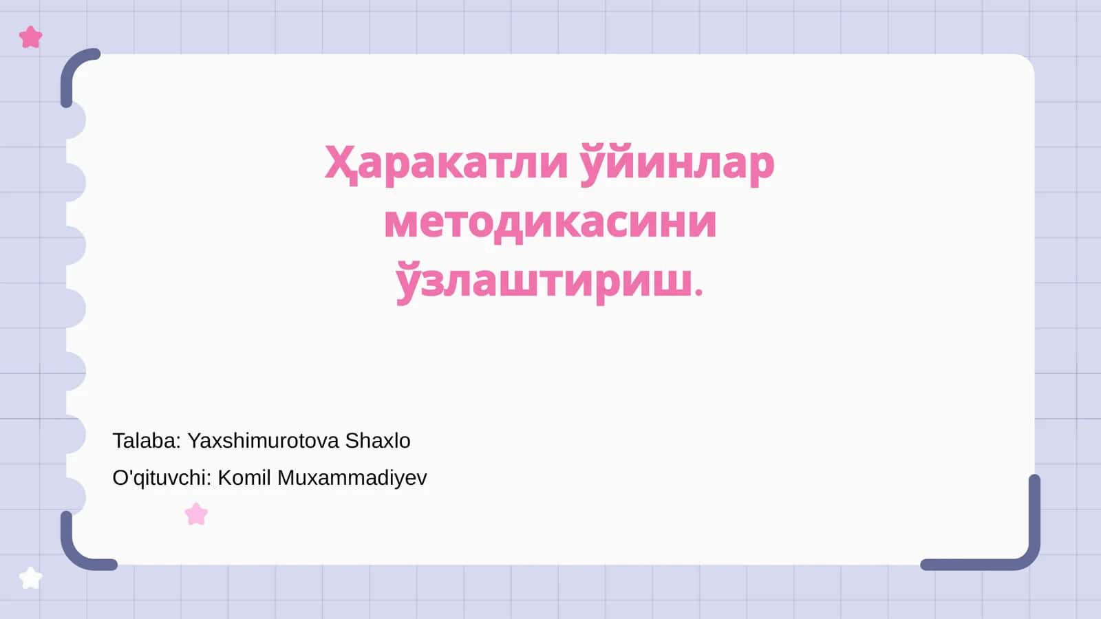 Ҳаракатли ўйинлар методикасини ўзлаштириш 1