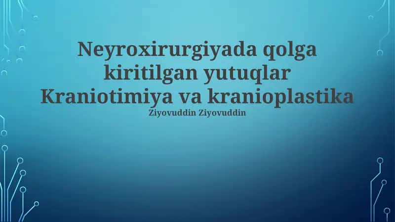 Kraniotomiya va kranioplastika 1