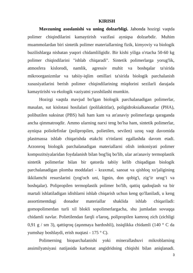 Polimer chiqindilarining biologik parchalanishi 1