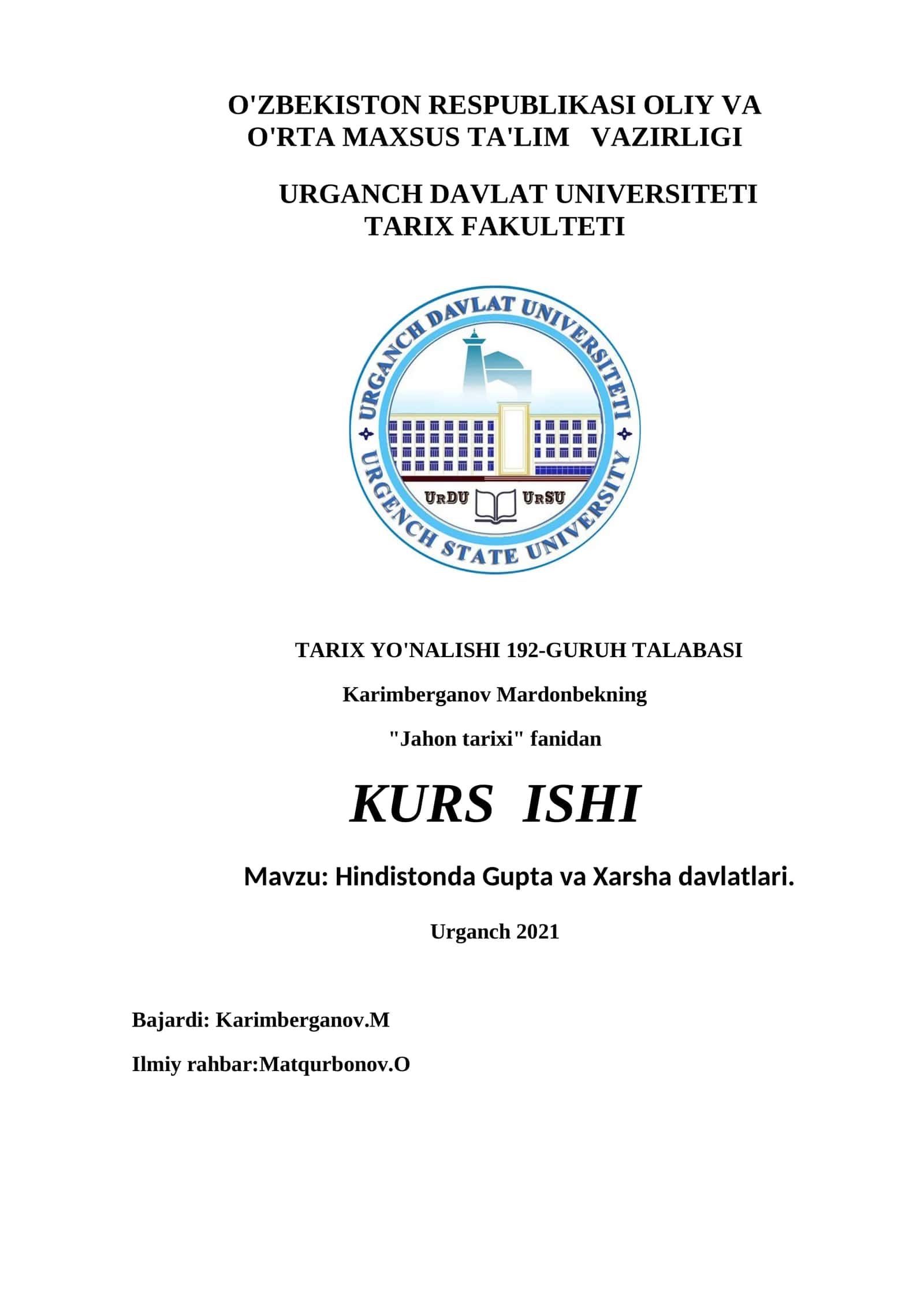 Hindistonda Gupta va Xarsha davlatlari 1
