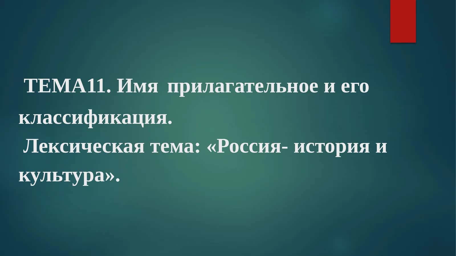 Имя прилагательное и его классификация 1