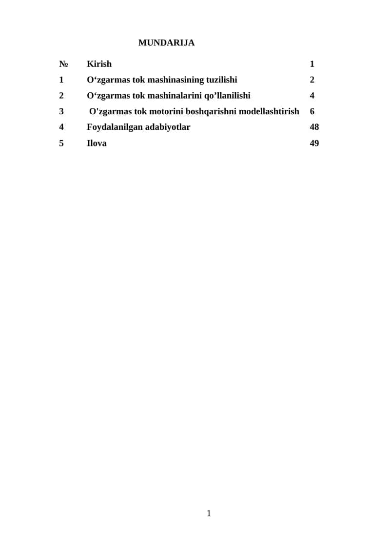 O‘zgarmas tok mashinalarini qo’llanilishi 1