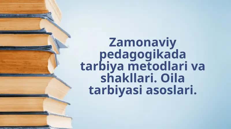 Tarbiya metodlari klassifikatsiyasi 1