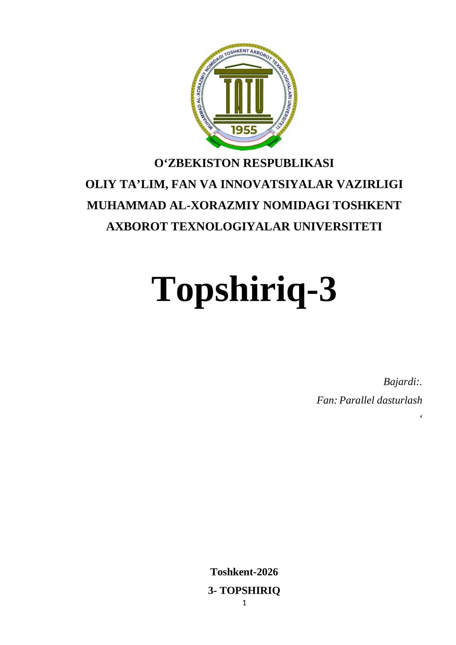 Parallellashtiris kutubxonalarining samaradorligini baholash 1