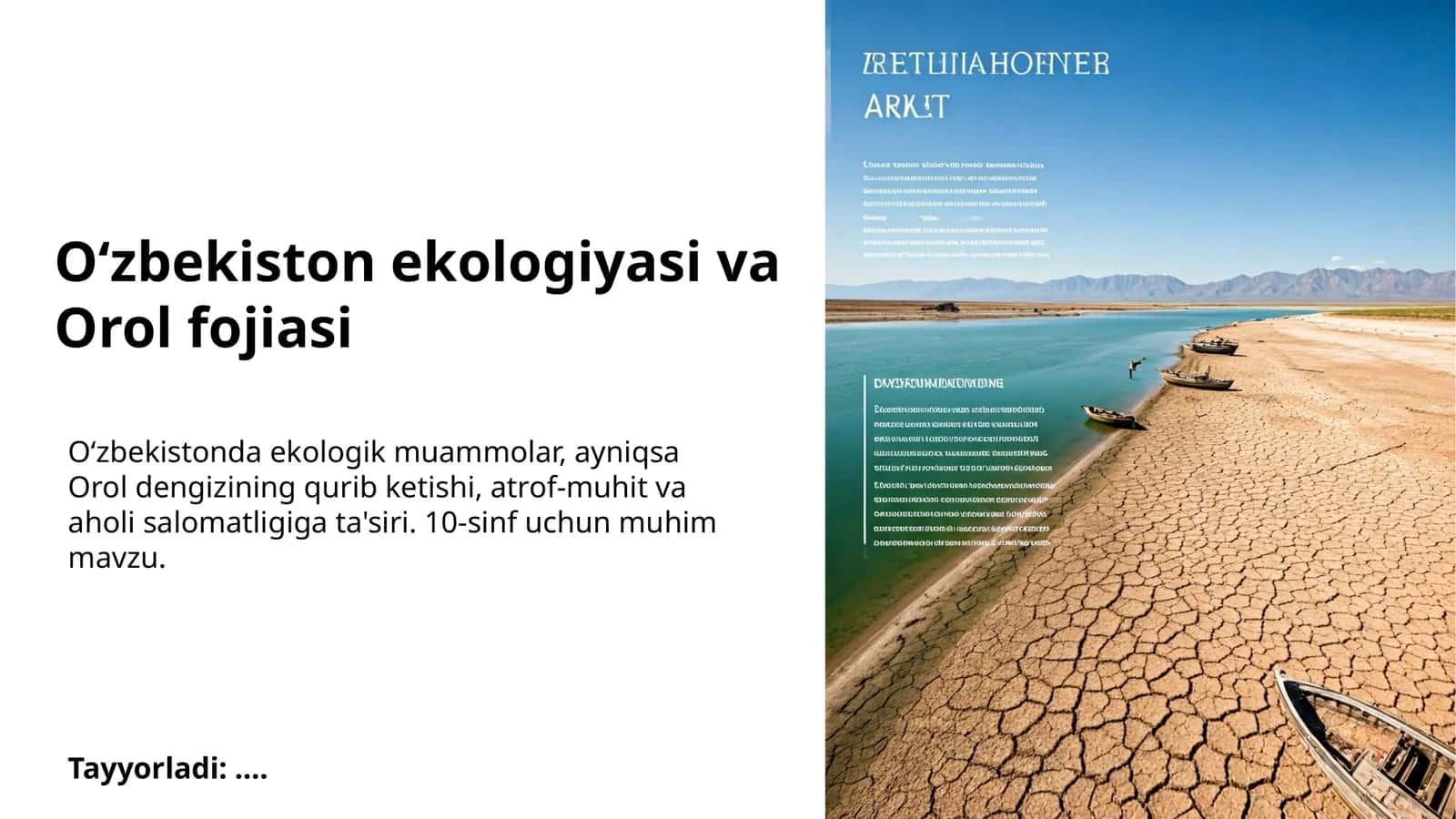 O‘zbekiston ekologiyasi va Orol fojiasi 1