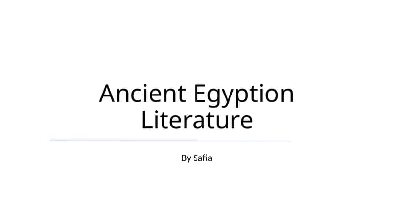 Qadimgi Misr adabiyoti 1