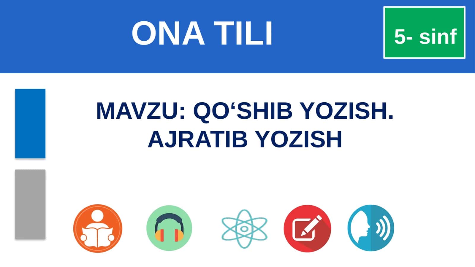 5-sinf Ona tili dars ishlanma. Qo'shib yozish. Ajratib yozish 1