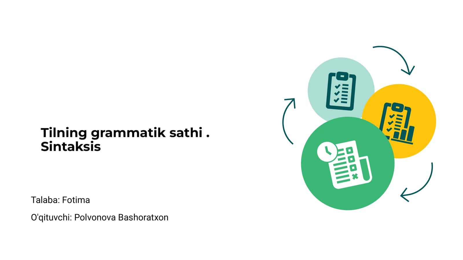 Tilning grammatik sathi. Sintaksis 1