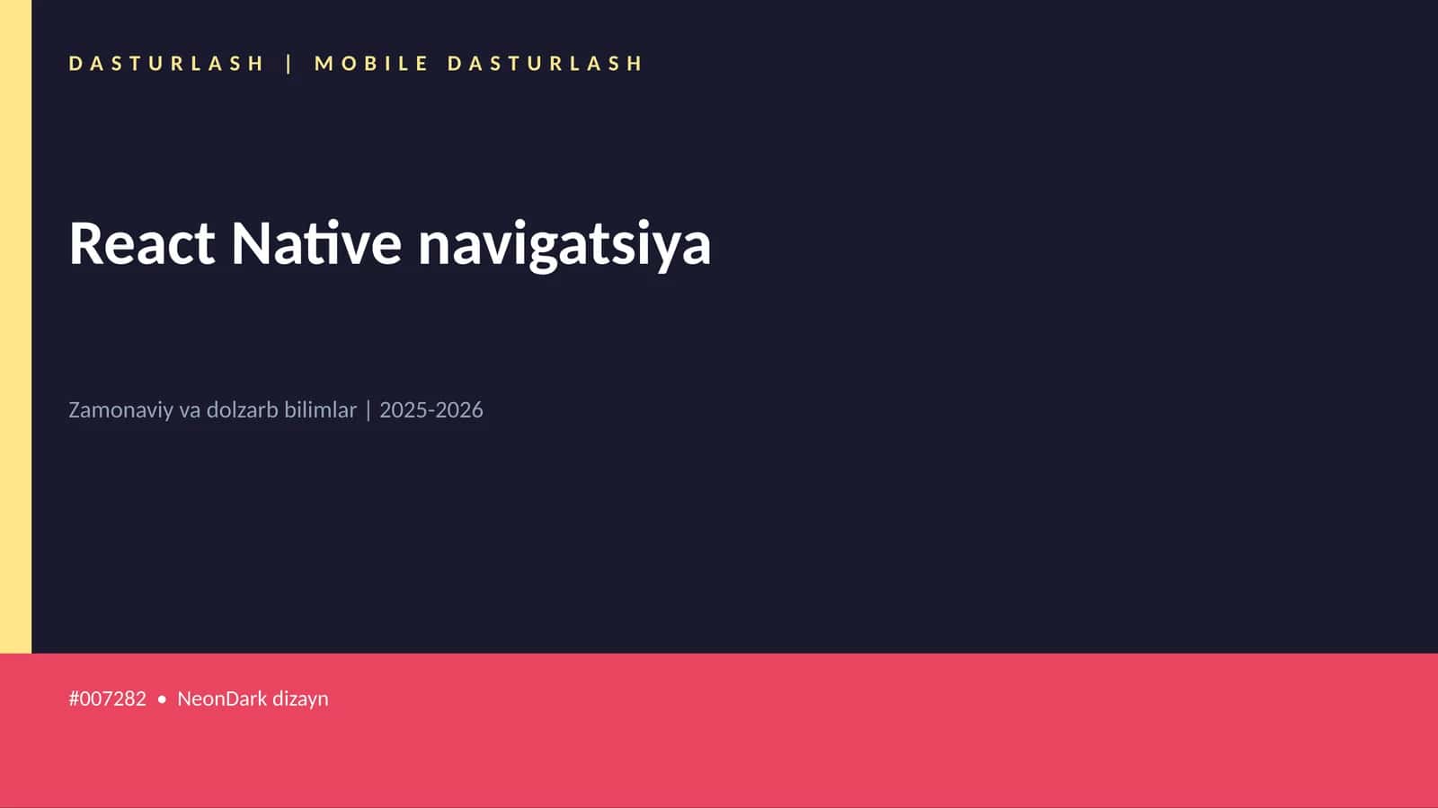 React Native navigatsiya 1