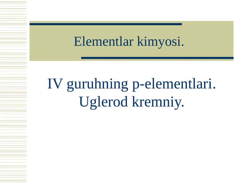 Elementlar kimyosi 1
