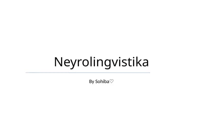 Neyrolingvistika 1