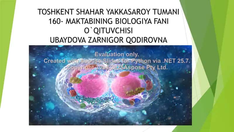Biologiya fanidan referat: Hujayra sikli 1