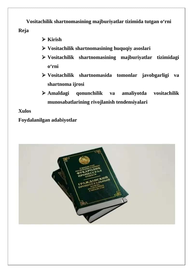 Vositachilik shartnomasi 1