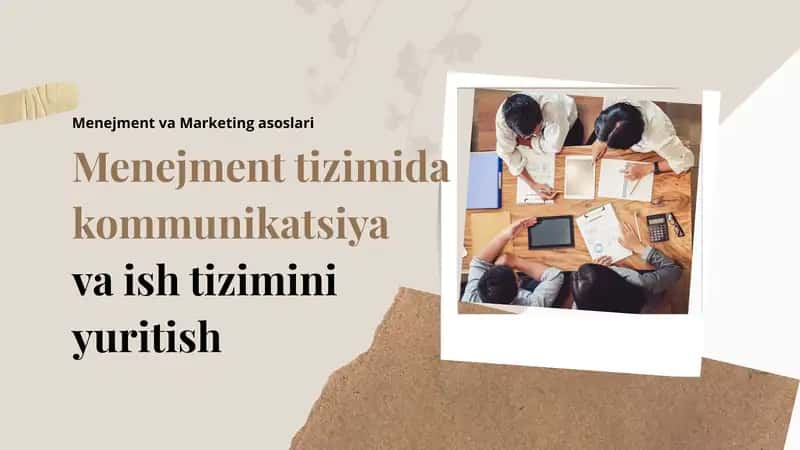 Menejment tizimida kommunikatsiya va aloqa 1