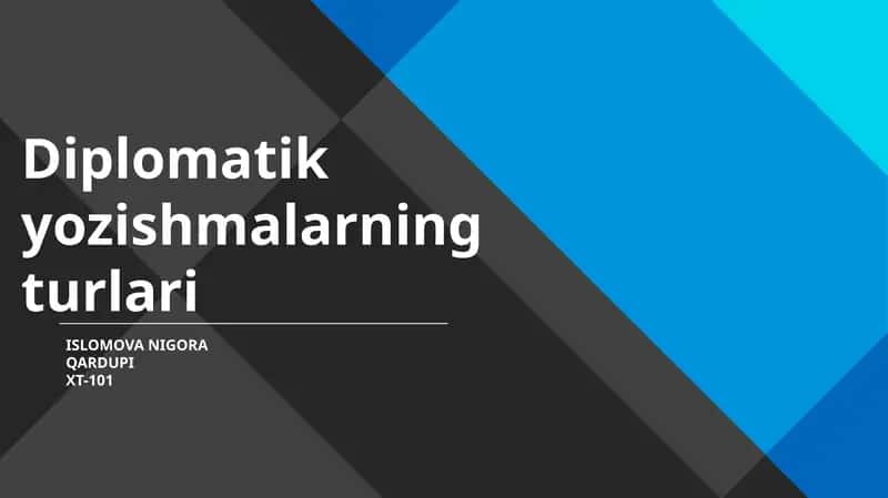 Diplomatik yozishmalarning turlari 1