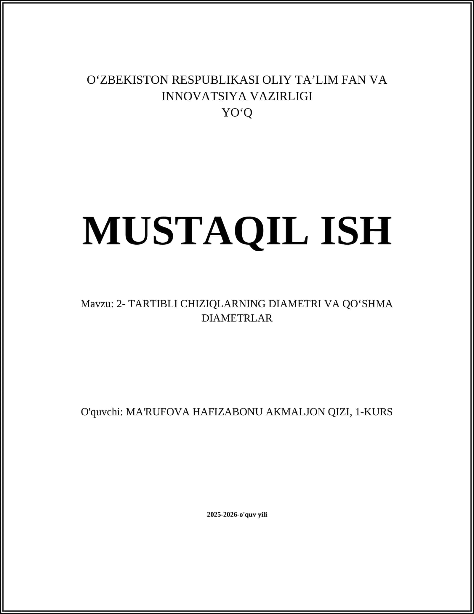Tartibli chiziq va masofa tushunchasi 1