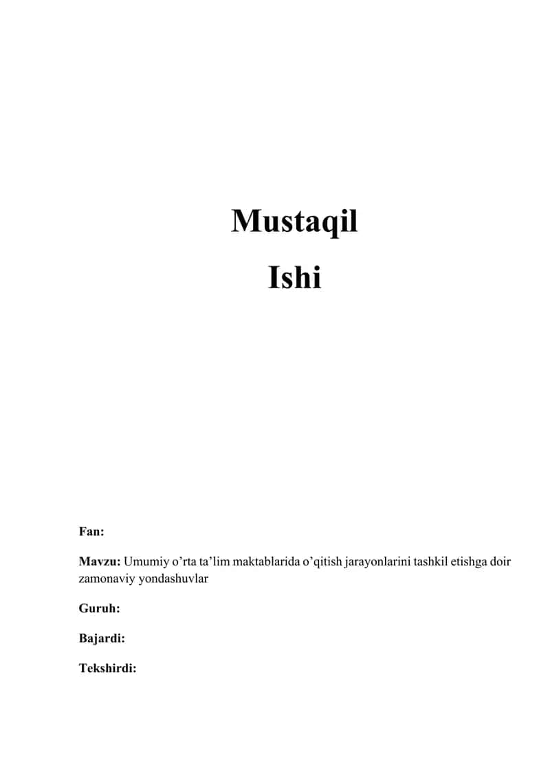 Umumiy o’rta ta’lim maktablarida o’qitish jarayonlarini tashkil etishga doir zamonaviy yondashuvlar 1