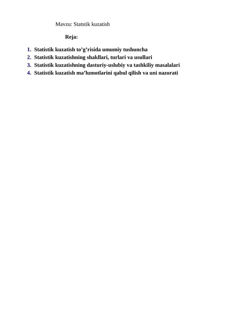 Statistika kuzatish 1