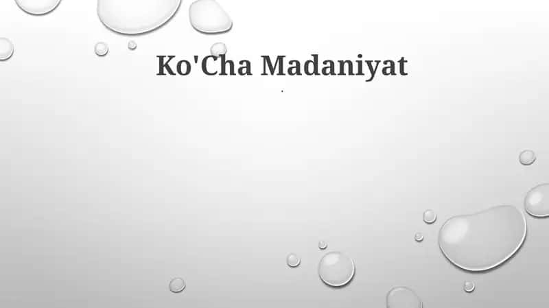 Ko'Cha Madaniyat 1