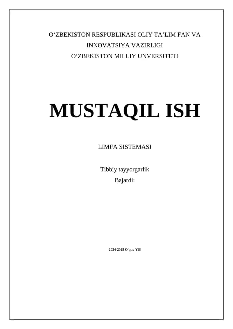 LIMFA SISTEMASI 1