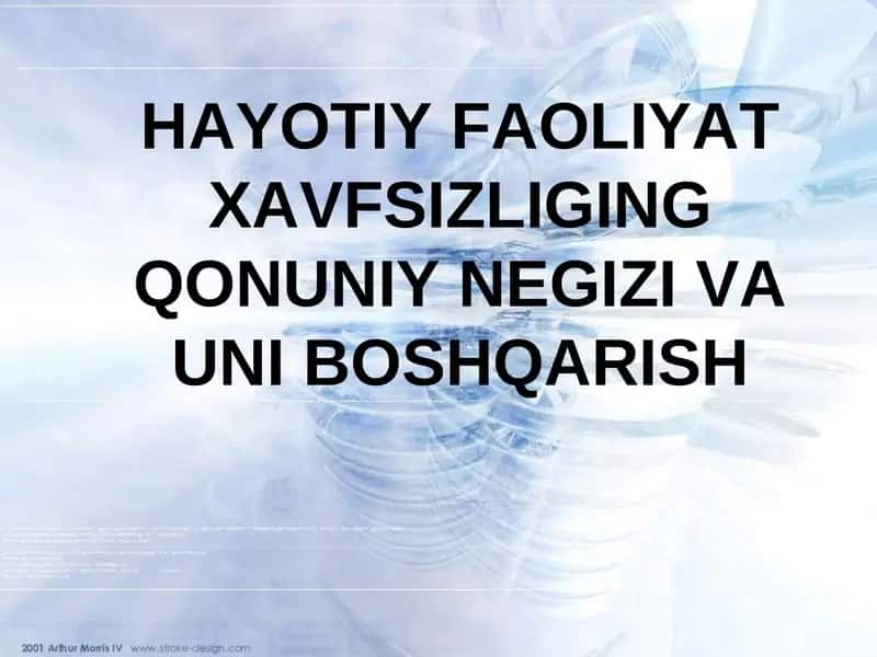 Hayotiy faoliyat xavfsizligi (HFX) fanining ahamiyati va uning tarkibi 1