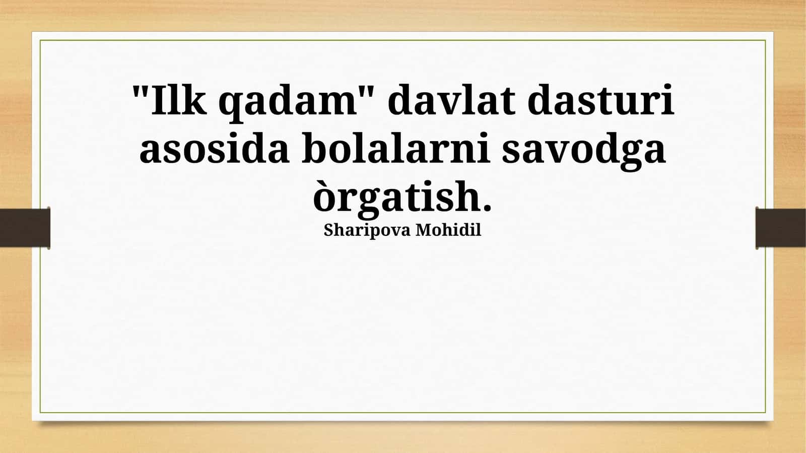 "Birinchi Qadam" Dasturi 1